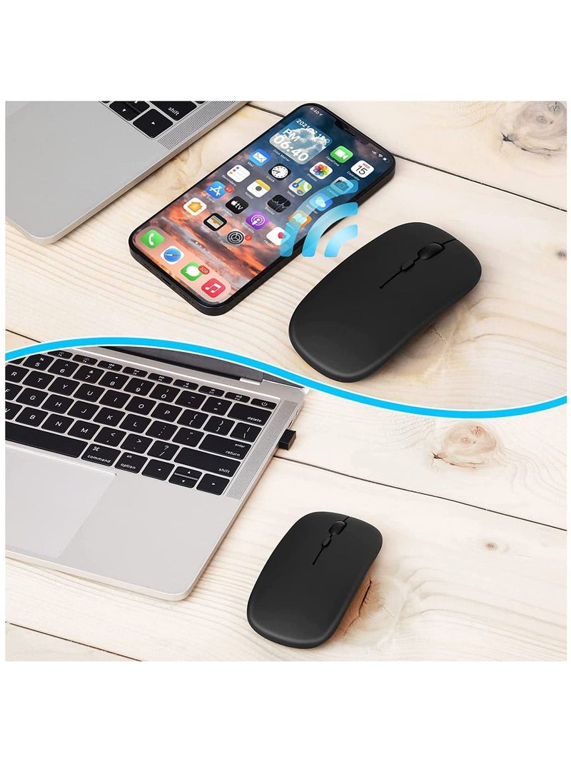 Ntech Rechargeable Dual Mode Wireless Mouse Bluetooth 2.4 GHz with USB Unifying Mini Receiver Multi-Device Optical Tracking Silent Mice for Mac PC MacBook iPad Android iOS Windows - Image 5