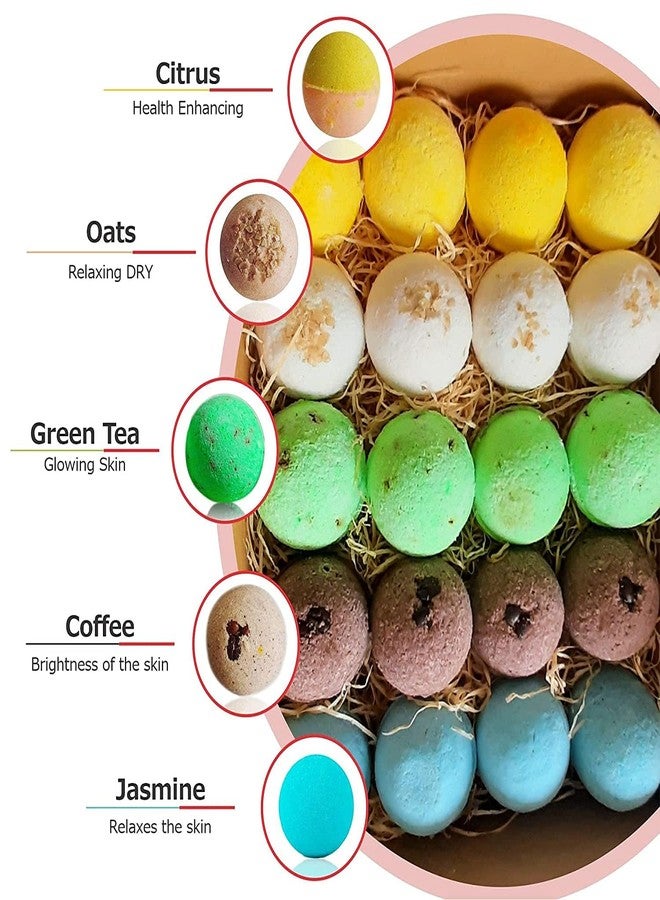 Aaranyam | MachoFizz Invigorating Bath Bomb for Men - Energize and Refresh Your Senses- Green tea, Coffee, Jasmine, Oats, Citurs (75 g) each - Pack of 20 - Image 1