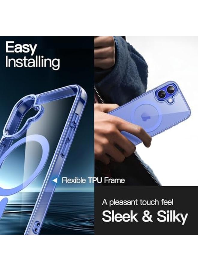 جي تيك جراب مغناطيسي لهاتف Iphone 16 Plus مقاس 6.7 بوصة متوافق مع Magsafe غطاء ممتص للصدمات للهاتف مضاد للخدش وظهر شفاف أزرق داكن - Image 5