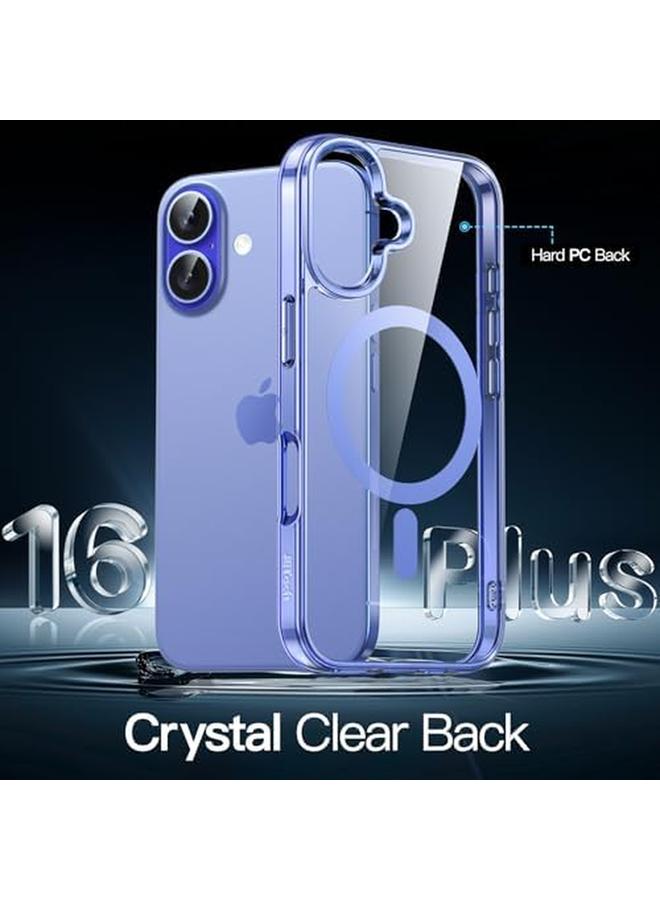 جي تيك جراب مغناطيسي لهاتف Iphone 16 Plus مقاس 6.7 بوصة متوافق مع Magsafe غطاء ممتص للصدمات للهاتف مضاد للخدش وظهر شفاف أزرق داكن - Image 3
