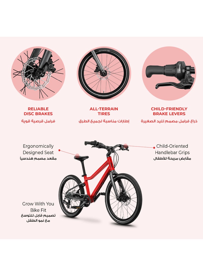 Woom EXPLORE 4 Kids Mountain Bike|20-inch Wheels|Ages 6-8|All-Terrain Youth MTB|7-Speed Shimano Gearing|Disc Brakes|Lightweight Frame - Image 2