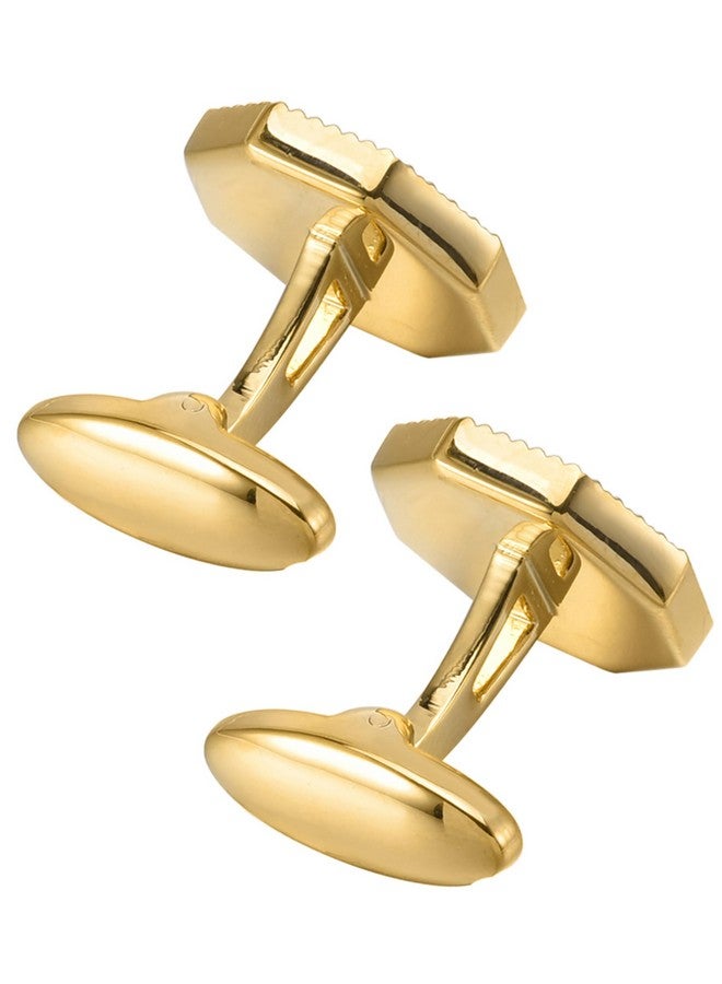 Jonwo Octagon Mother Of Pearl Men Cufflinks With Gift Box Silver Gold Plated Cufflinks For Men Wedding Tuxedo Shirt Party Birthday Anniversary Dress (Gold Plated Cufflinks In Gift Box) - Image 4