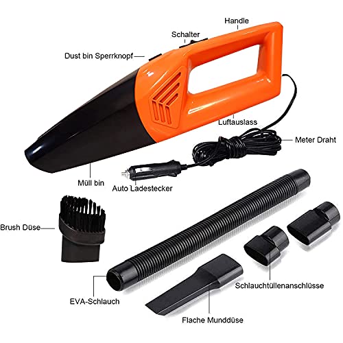 Zemic Car Vacuum Cleaner - Zemic Portable & Corded High Power for Car Cleaning Car Accessories, DC 12V, 120W 5.5 KPA, Vaccune Cleaner for Home Wet and Dry Car Vacuum Cleaner Multipurpose Vaccum Cleaner for Car Cleaning Plastic (SAORGM206) - Image 3