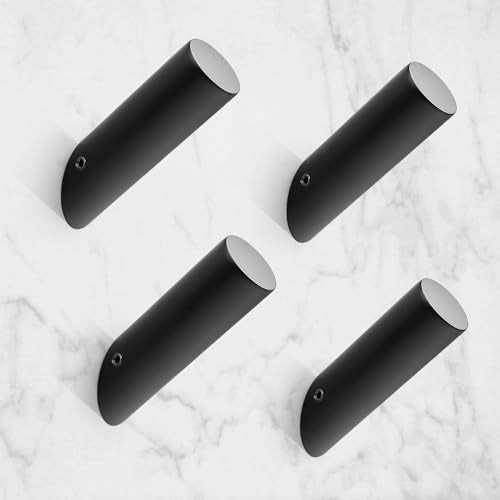 NINETREX Black Wall Hooks Matte Black Towel Hook Modern Robe Hooks SUS 304 Stainless Steel Heavy Duty Hook for Bathroom Entryway Bedroom Coat Key Mudroom Garage Wall Mounted 4 Pack - Image 1