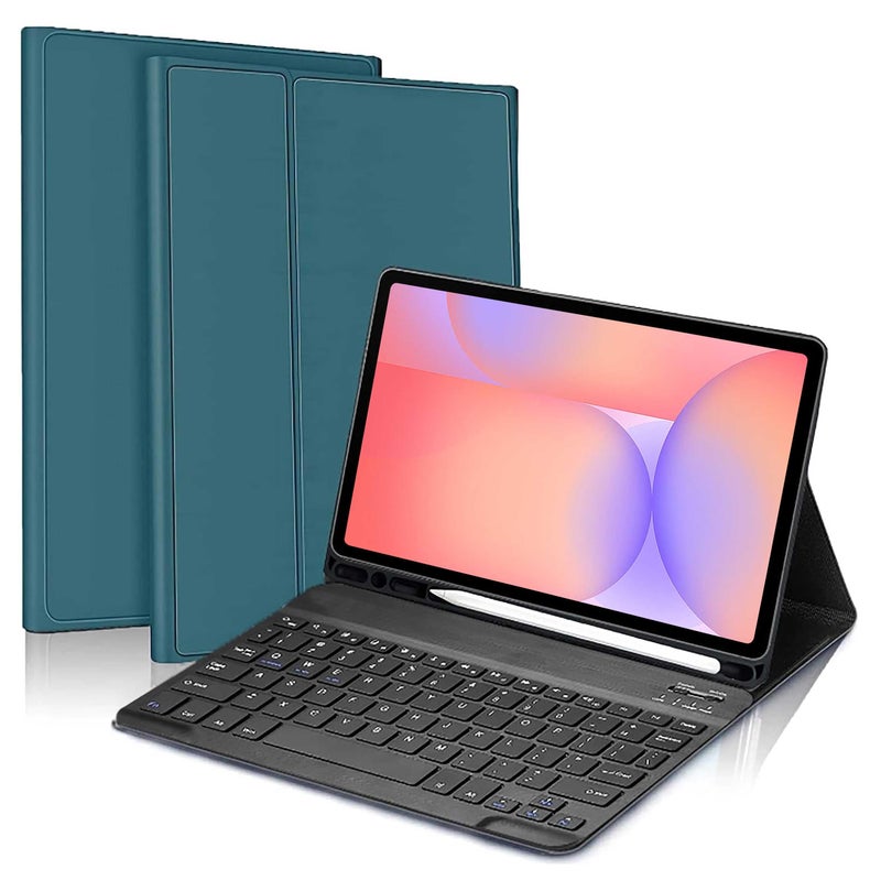 ProElite Keyboard case for Samsung Galaxy Tab S9 FE 10.9/Tab S10 Lite 10.9"/S10 FE 10.9 inch/S9 11 inch with S Pen Holder, Magnetic Detachable Wireless Bluetooth Keyboard, Dark Green - Image 1