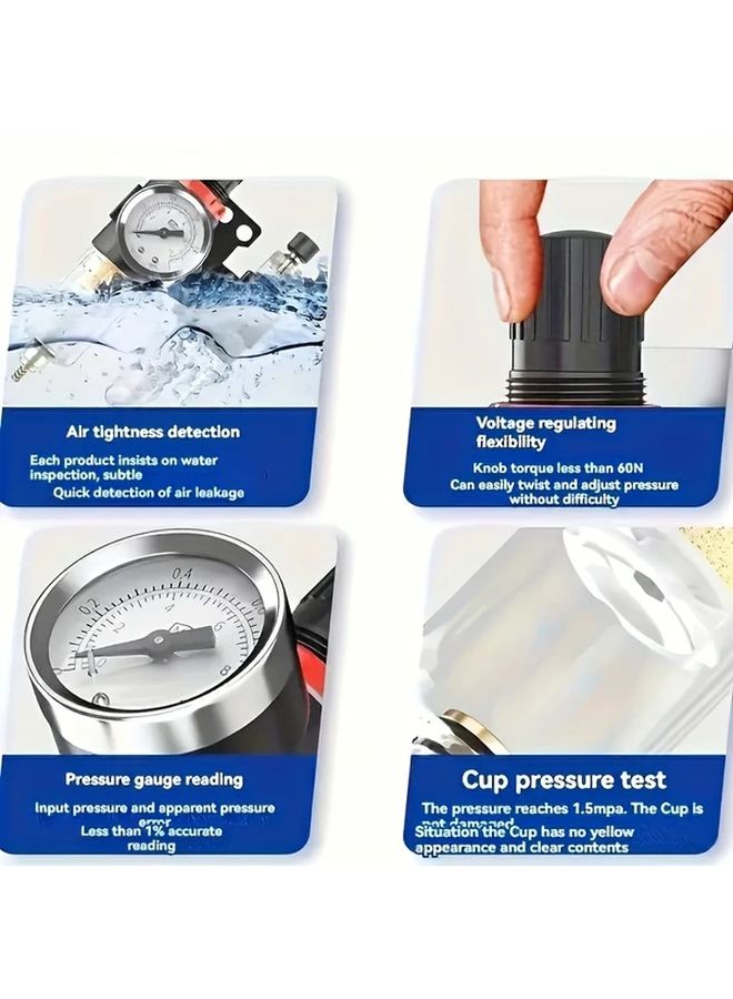 AFC SMPM20 Dual Stage Air Compressor Oil Water Separator Pressure Regulator Valve Gauge - Image 5