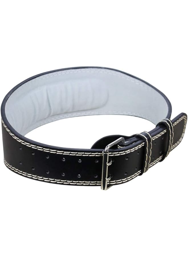 Garneck Leather Workout Belt Fitness Weight Lifting Belt Back Support with Buckle Stabilizing Adjustable Belt for Squats Training 115cm - Image 1