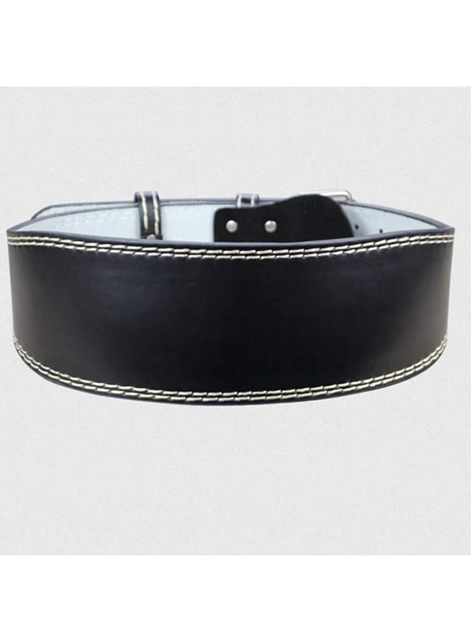 Garneck Leather Workout Belt Fitness Weight Lifting Belt Back Support with Buckle Stabilizing Adjustable Belt for Squats Training 115cm - Image 2
