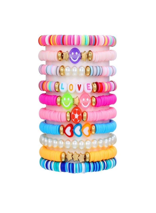 UCLEVER Friendship Trendy Heishi Clay Bead Bracelets Stack Boho Stretch Bracelets for Women (LOVE) - Image 1