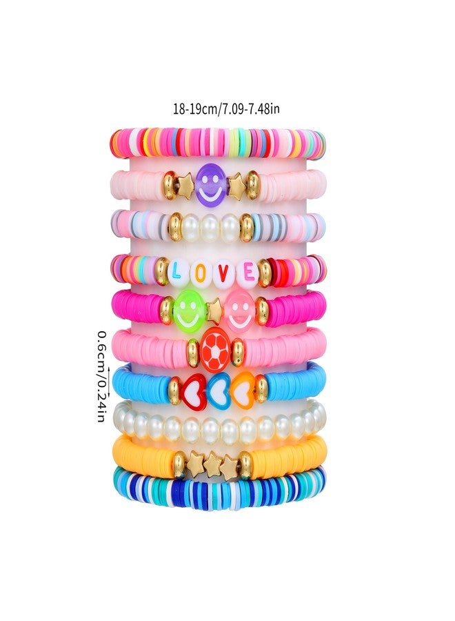 UCLEVER Friendship Trendy Heishi Clay Bead Bracelets Stack Boho Stretch Bracelets for Women (LOVE) - Image 4
