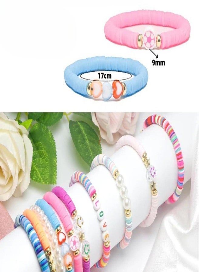UCLEVER Friendship Trendy Heishi Clay Bead Bracelets Stack Boho Stretch Bracelets for Women (LOVE) - Image 3