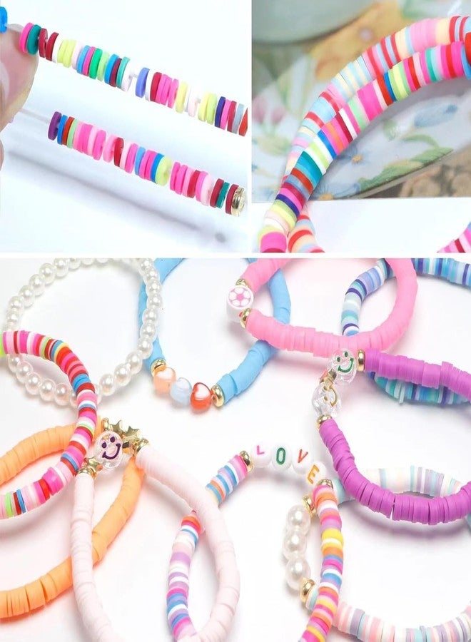 UCLEVER Friendship Trendy Heishi Clay Bead Bracelets Stack Boho Stretch Bracelets for Women (LOVE) - Image 2