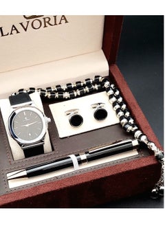 Laforea watch gift set for men consisting of 4 pieces, a rosary watch, a pen and a set of buttons