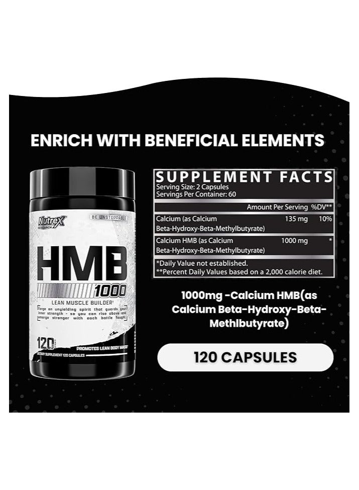 Nutrex Research Hmb 1000 Mg- 120 Capsules