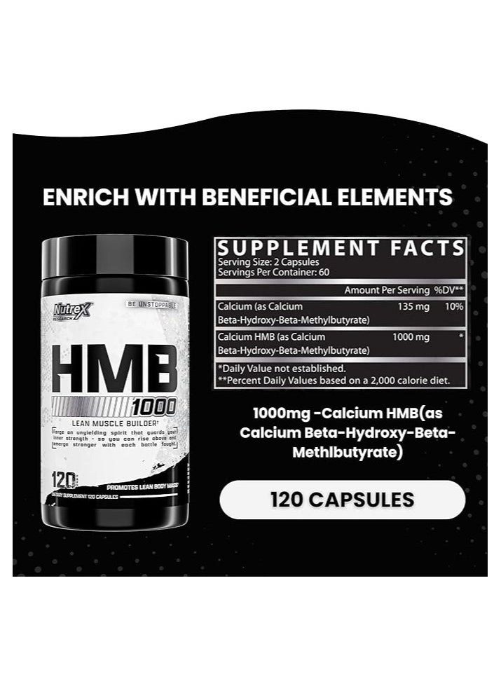Nutrex Research Nutrex Research HMB 1000 MG- 120 Capsules  - Image 3