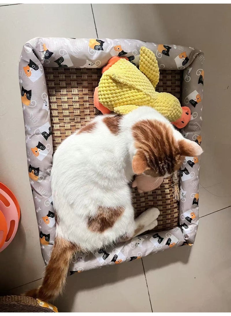 Summer Rattan Cooling Bed for Kittens - Image 2