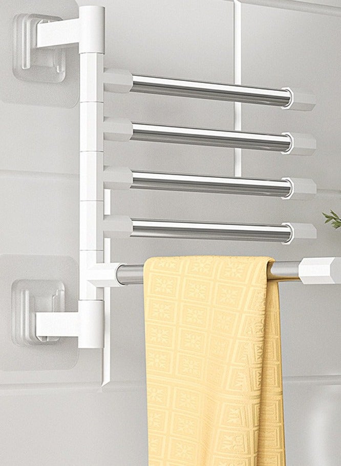 Stainless Steel 5-Bar Folding Wall Mount Polished Bath Towel Holder - Image 4