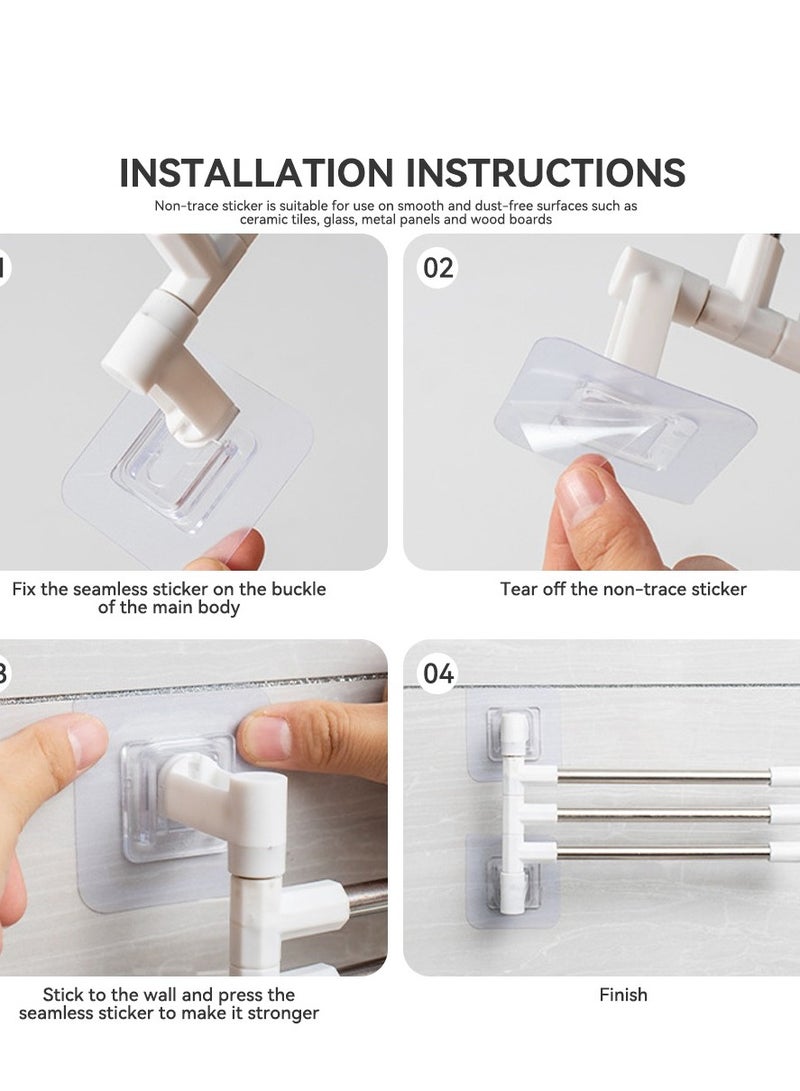 Stainless Steel 5-Bar Folding Wall Mount Polished Bath Towel Holder - Image 5