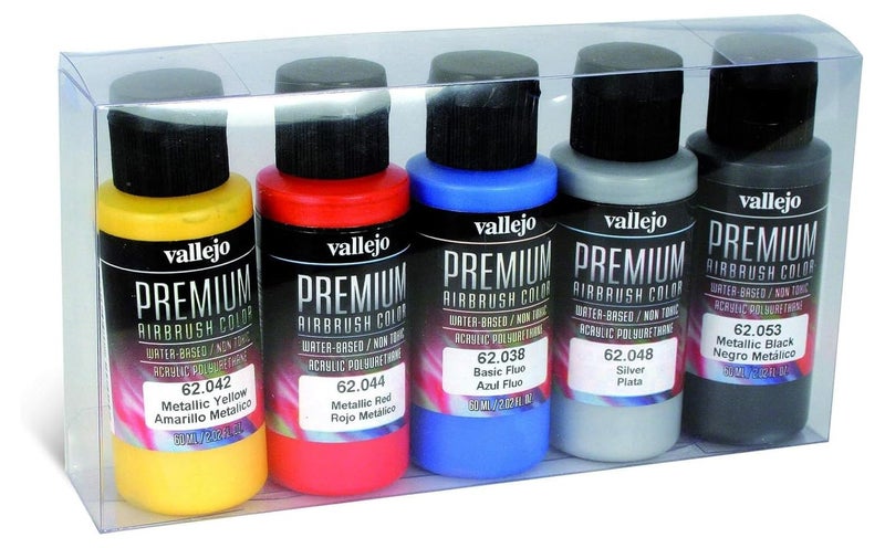 Vallejo - Premium Color Set Metallic Colors | Water-Based Multi-Surface Pigments | Different Metal Color Finishes | Acrylic Professional Airbrushing Kit | 5 Bottles x 60 ml. (2.02 fl.oz.) - Image 4