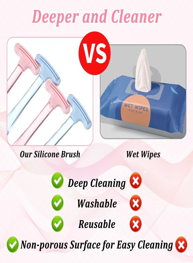 Shimmeroo Silicone Eyelid Margin Scrub Brush, Shimmeroo 4Pcs Eyelid Brush Soft Eyelids Margin Cleansing Brushes for Eyelids Cleaner (Blue,Pink - Image 4