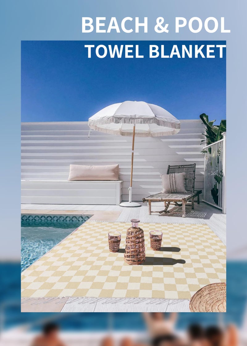 Antfuny Giant Beach Towel Blanket Autumn Outing Stuff for Women & Men Road Trip Camping Gear Ship Cruise Gear Must Haves Extra Large XXL Beige Plain PatternAirplane Accessories Travel Gadgets - Image 2