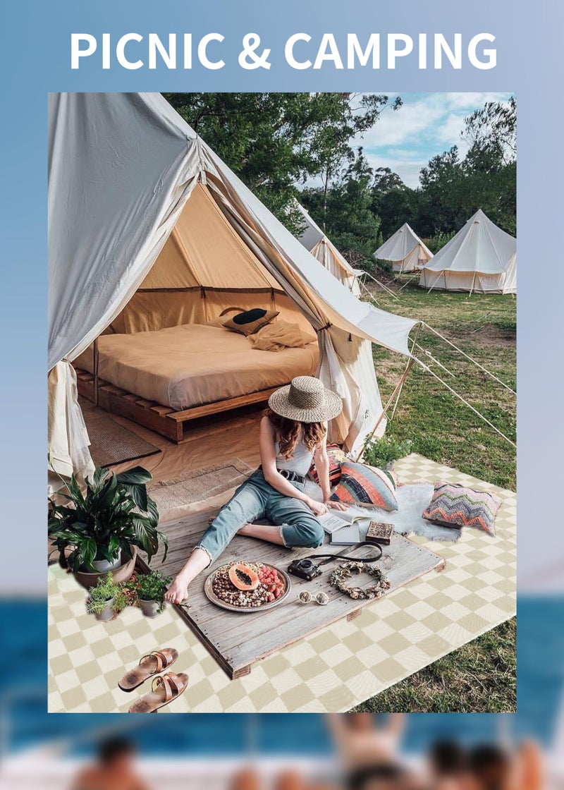 Antfuny Giant Beach Towel Blanket Autumn Outing Stuff for Women & Men Road Trip Camping Gear Ship Cruise Gear Must Haves Extra Large XXL Beige Plain PatternAirplane Accessories Travel Gadgets - Image 4