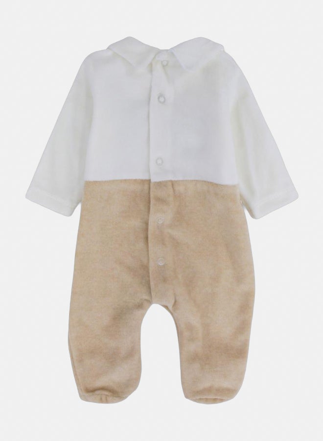 Baby Boys Velvet Baby Footie - Lion and Bear Design - Image 2