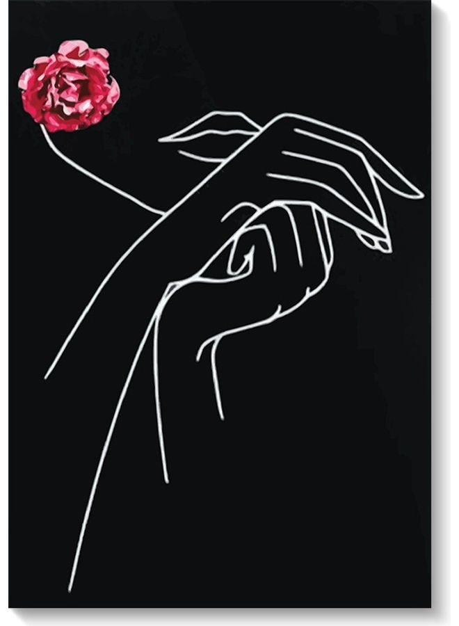 RYN Hands Printed Wall Art Black/White/Red 40x60cm - Image 2