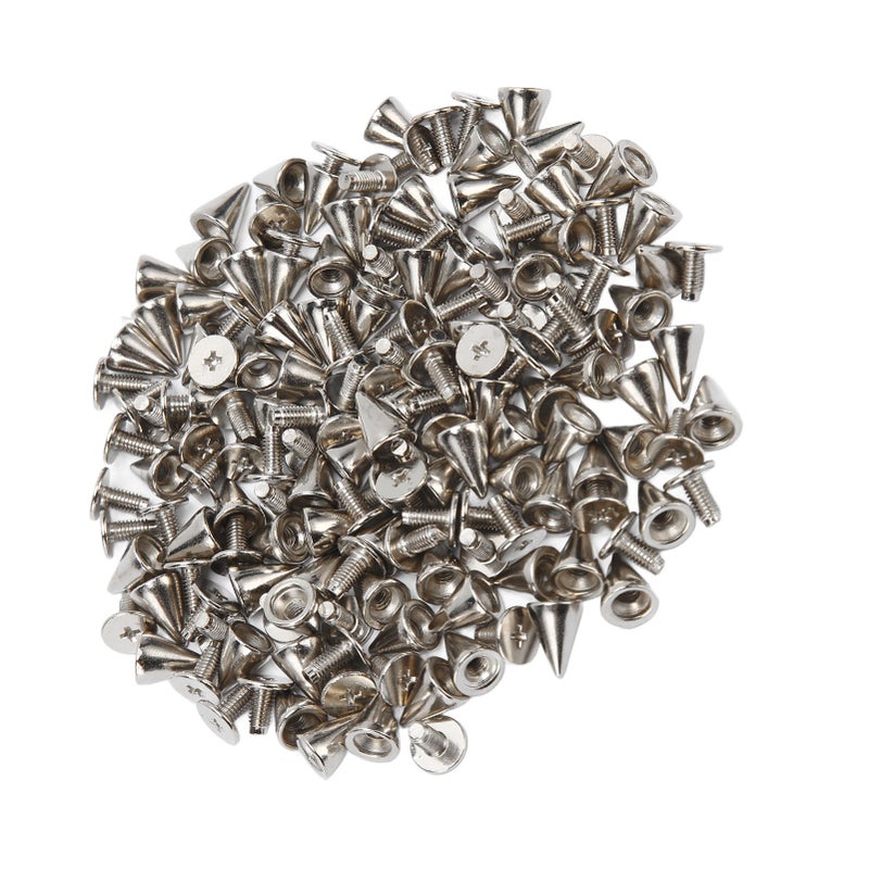 100 Sets Clothing Spikes Electroplated Carbon Steel Strong Easy Operation Cone Spikes for Craft Belt Clothes - Image 5