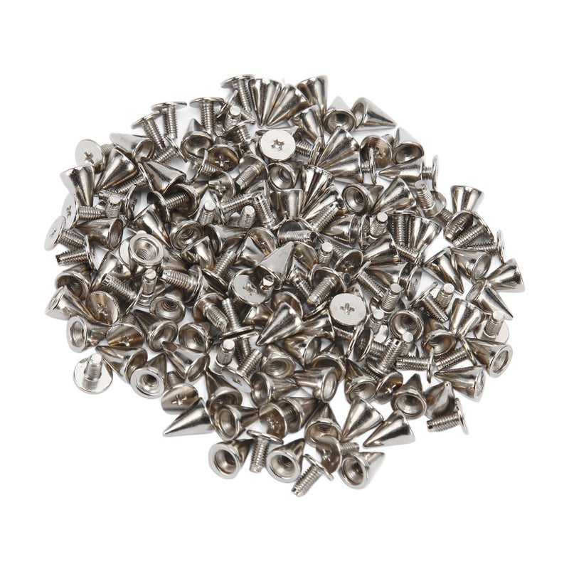 100 Sets Clothing Spikes Electroplated Carbon Steel Strong Easy Operation Cone Spikes for Craft Belt Clothes - Image 3