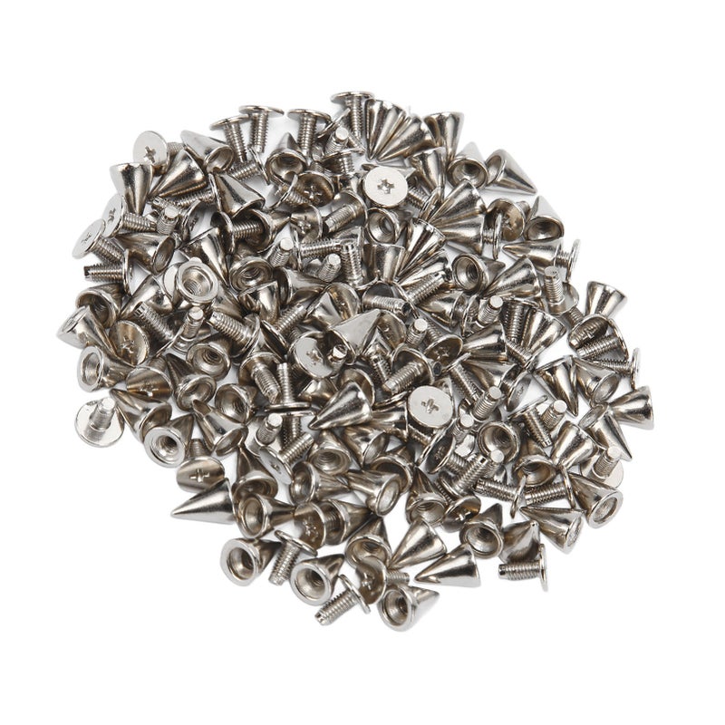 100 Sets Clothing Spikes Electroplated Carbon Steel Strong Easy Operation Cone Spikes for Craft Belt Clothes - Image 4