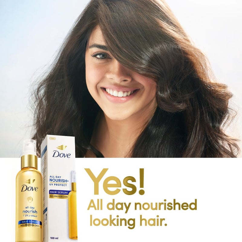 Dove All Day Nourish UV Protect Hair Serum For All Hair Types With Bio Protein Care 48ml - Image 3