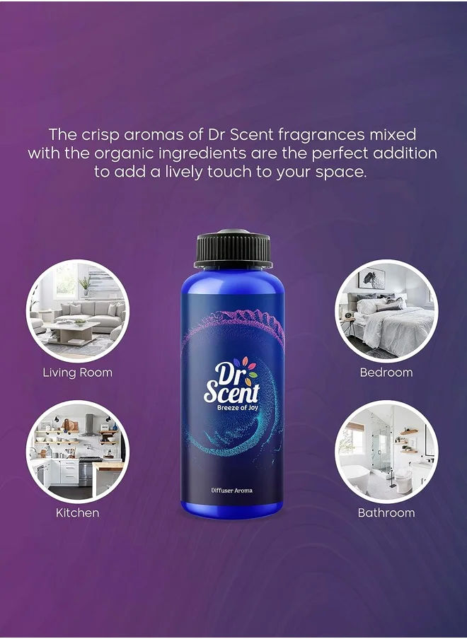 Dr Scent Diffuser Aroma Gentle, Feel the Distinctive Notes of Fiery Oranges and Bergamot, With Notes of Rose and Lavender, Ending with Delightful Notes of Patchouli and Vanilla (170ml)