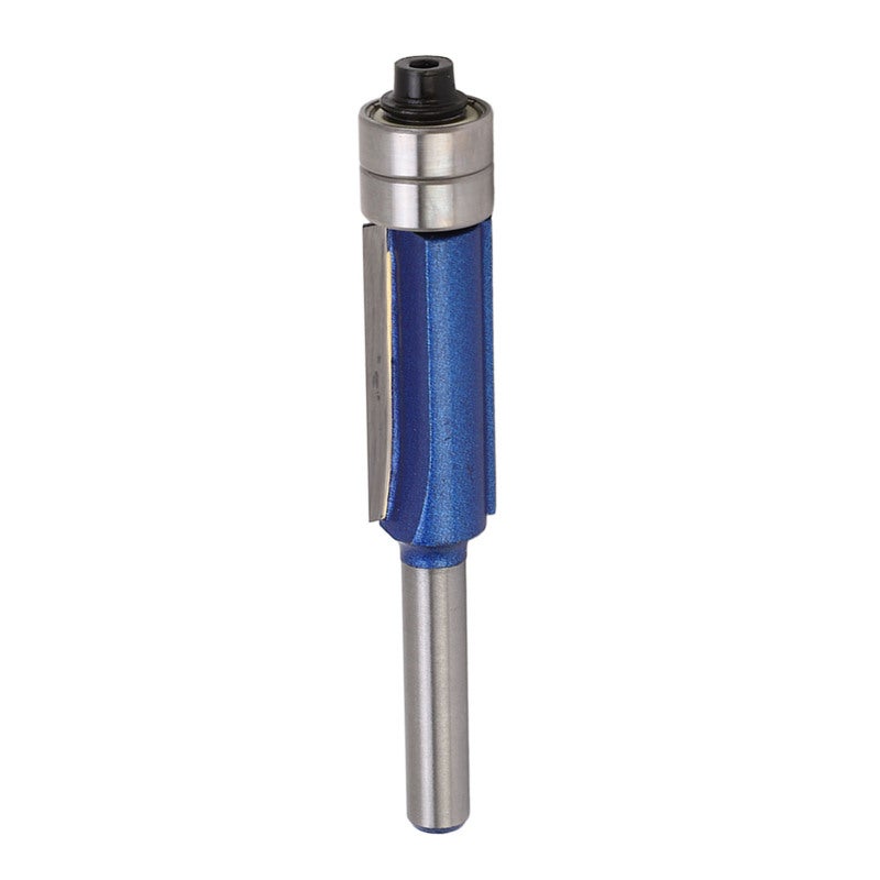 Flush Trim Router Bit: 2 Bearings, Hard Carbide Material - Rust-Proof Paint Coating, Woodworking Router Bit for Home & Professional Woodworking Projects - Image 1