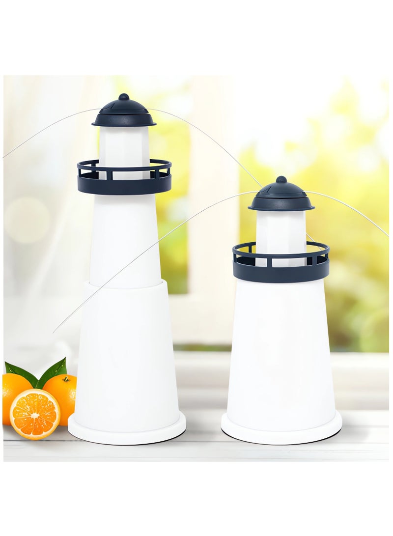 SYOSI Fly Fans for Tables, Lighthouse Fly Repellent for Outdoor Indoor Tables, Portable Fly Deterrent Fan with Holographic Blades, Fly Fan for Kitchen Restaurant Party Picnic (2 Pack) - Image 1