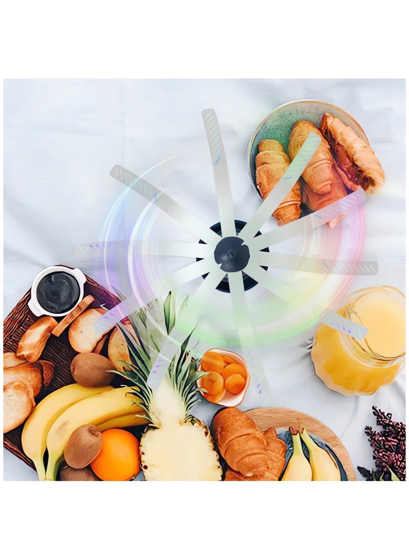 SYOSI Fly Fans for Tables, Lighthouse Fly Repellent for Outdoor Indoor Tables, Portable Fly Deterrent Fan with Holographic Blades, Fly Fan for Kitchen Restaurant Party Picnic (2 Pack) - Image 4