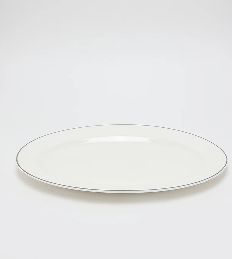 Sur La Table Charger Plate w/Rim 30cm White/Silver