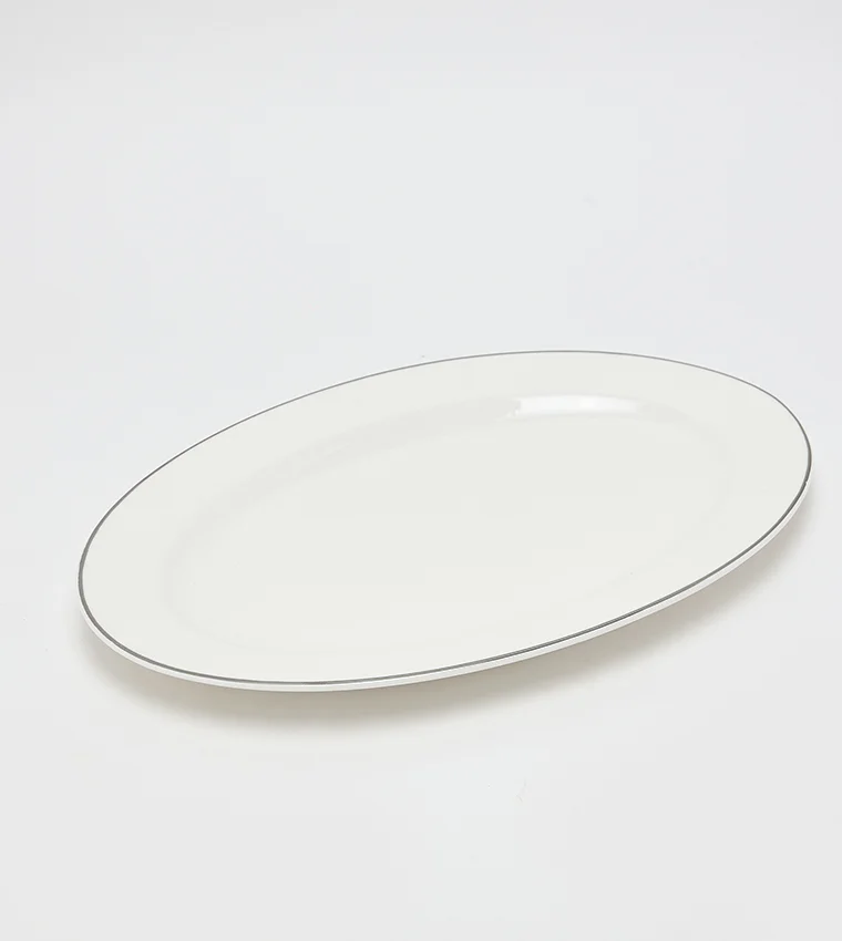 Sur La Table Charger Plate w/Rim 30cm White/Silver
