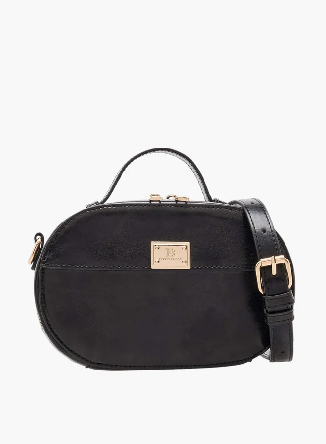Flora Bella By Shoexpress Women's Solid Crossbody Bag with Zip Closure and Detachable Strap