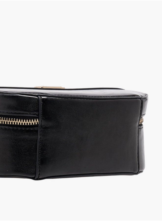 Flora Bella By Shoexpress Women's Solid Crossbody Bag with Zip Closure and Detachable Strap  - Image 5