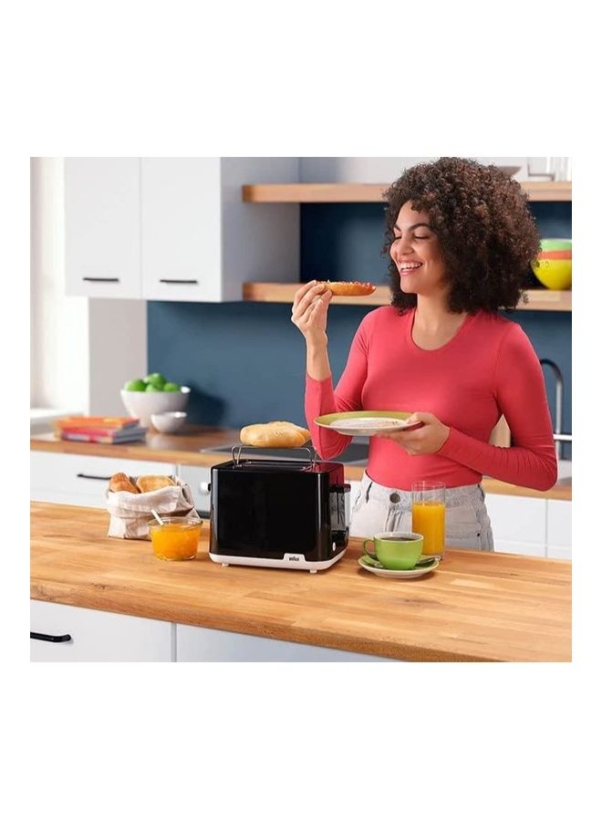 BRAUN Breakfast - Toaster 2 Slots, 8 Browning Settings, Bun Warmer 900 W HT 1010 BK Black - Image 4