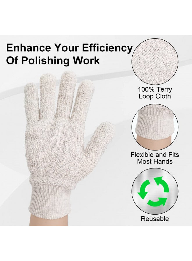 Evridwear Evridwear Sterling Silver Polishing Cleaning Gloves with Polishing Cloth, Polishing Kit Tarnish Remover for Brass Instrument, Jewelry, Gold, Diamond, Ring, Earring, Stainless, Watch (S/M)  - Image 3