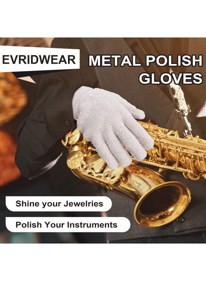 Evridwear Evridwear Sterling Silver Polishing Cleaning Gloves with Polishing Cloth, Polishing Kit Tarnish Remover for Brass Instrument, Jewelry, Gold, Diamond, Ring, Earring, Stainless, Watch (S/M)  - Image 2