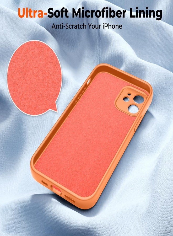 استلق جراب SUPFINE مصمم خصيصًا لهاتف iPhone 11، مصنوع من السيليكون السائل الفاخر مع بطانة ناعمة من الألياف الدقيقة المقاومة للخدش، يوفر حماية محسّنة للكاميرا، جراب نحيف مقاوم للصدمات مناسب للرجال والنساء والفتيات، لون برتقالي - Image 5