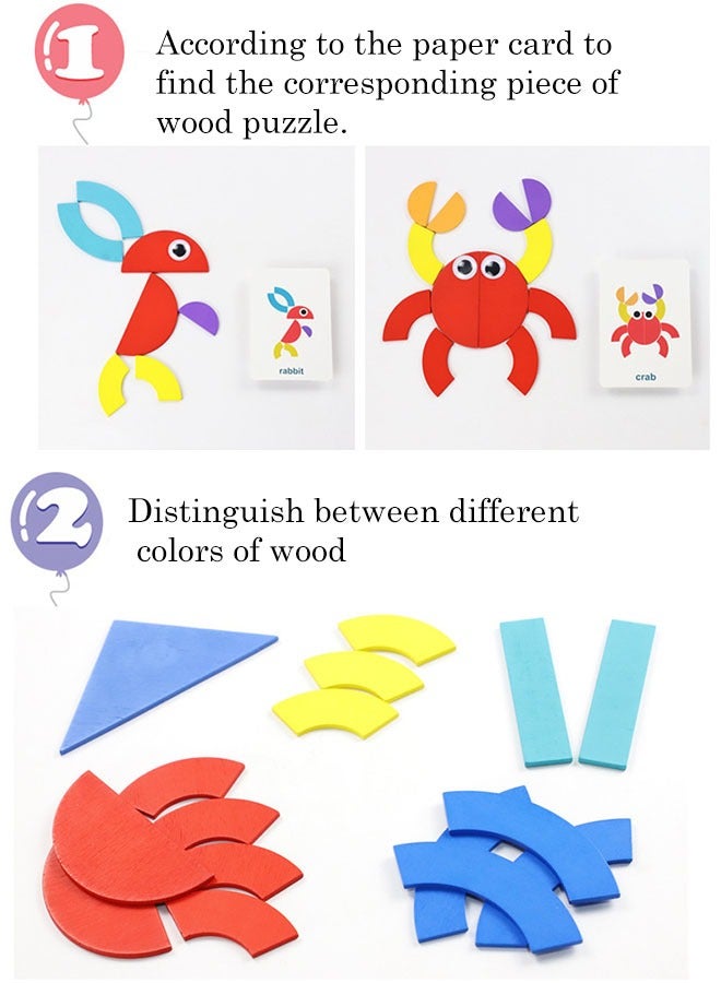 Shape Puzzle Animals Jigsaw, Puzzle Sorting  Stacking Games Educational Toys for Toddlers Kids Boys Girls Age Over 3 Years Old - Image 4