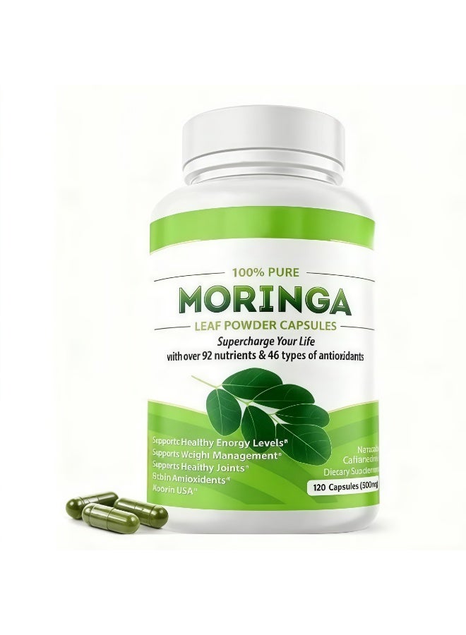 مورينجا كبسولات ورق المورينجا 100% نقية (120 قطعة، 500 مجم) - دعم الصحة اليومية - Image 1