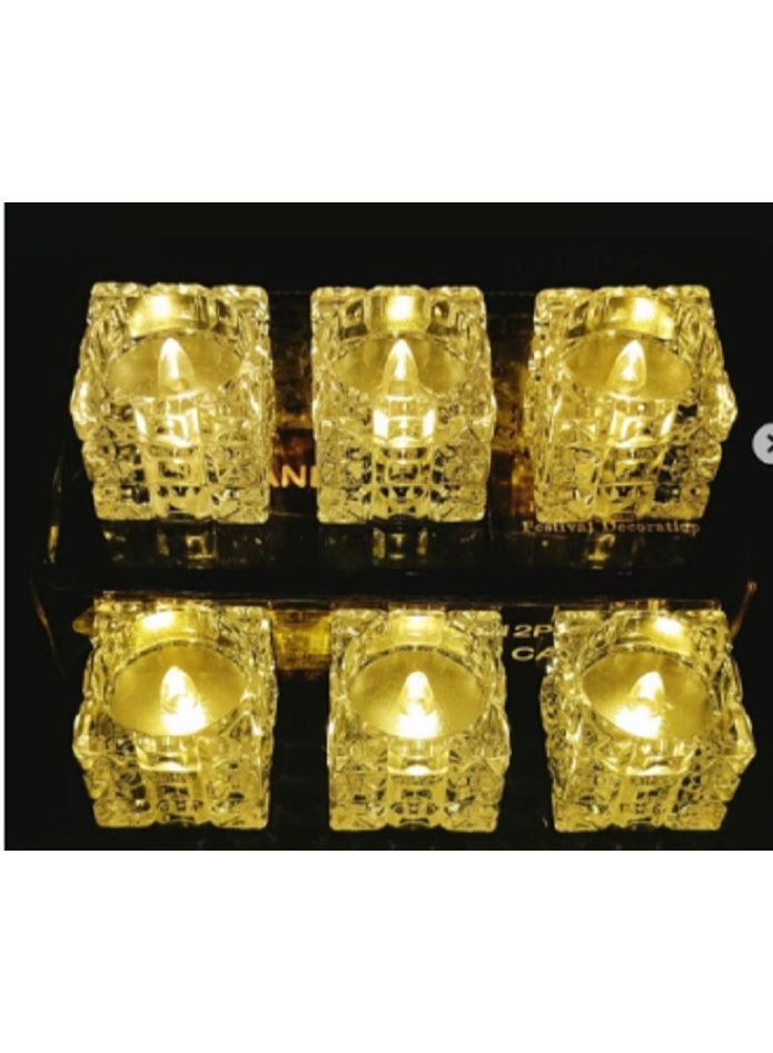 شمعة  زجاجية شفافة  مصنوعة من زجاج كريستالي فاخر وسميك، متعددة الاستخدامات، شموع نذرية لطيفة لديكور المنزل، قطعة مركزية للطاولة، حفلات الزفاف عدد 1 - Image 1