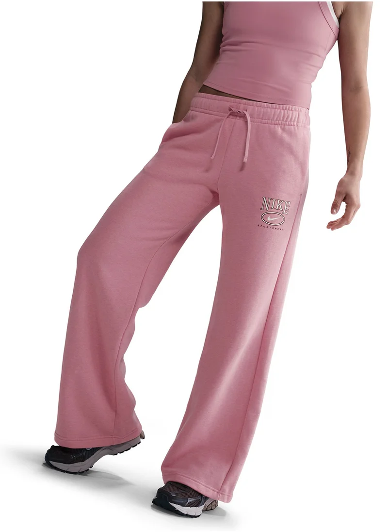 نايكي Nsw Club Fleece Wide Sweatpants