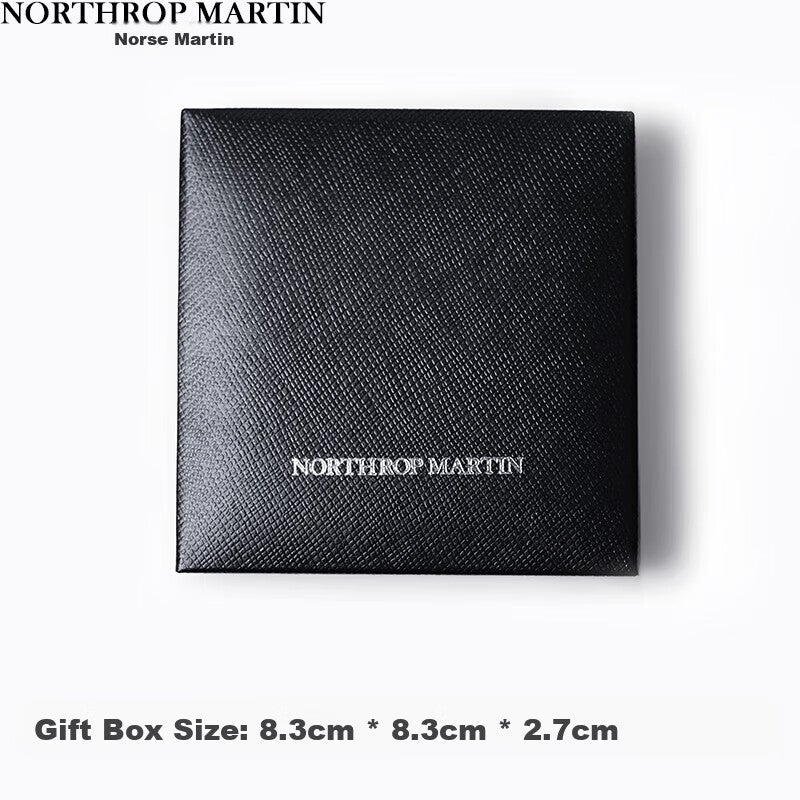 JD Jing Zao NORTHROP MARTIN High-End Minimalist Tie Clip for Men, Business Black Geometric Pattern Shirt Clip, Groom Wedding Gift Box Set - Image 1