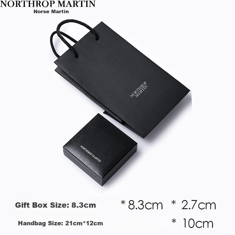 JD Jing Zao NORTHROP MARTIN High-End Minimalist Tie Clip for Men, Business Black Geometric Pattern Shirt Clip, Groom Wedding Gift Box Set - Image 2